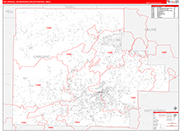 Hot Springs Metro Area Wall Map Red Line Style